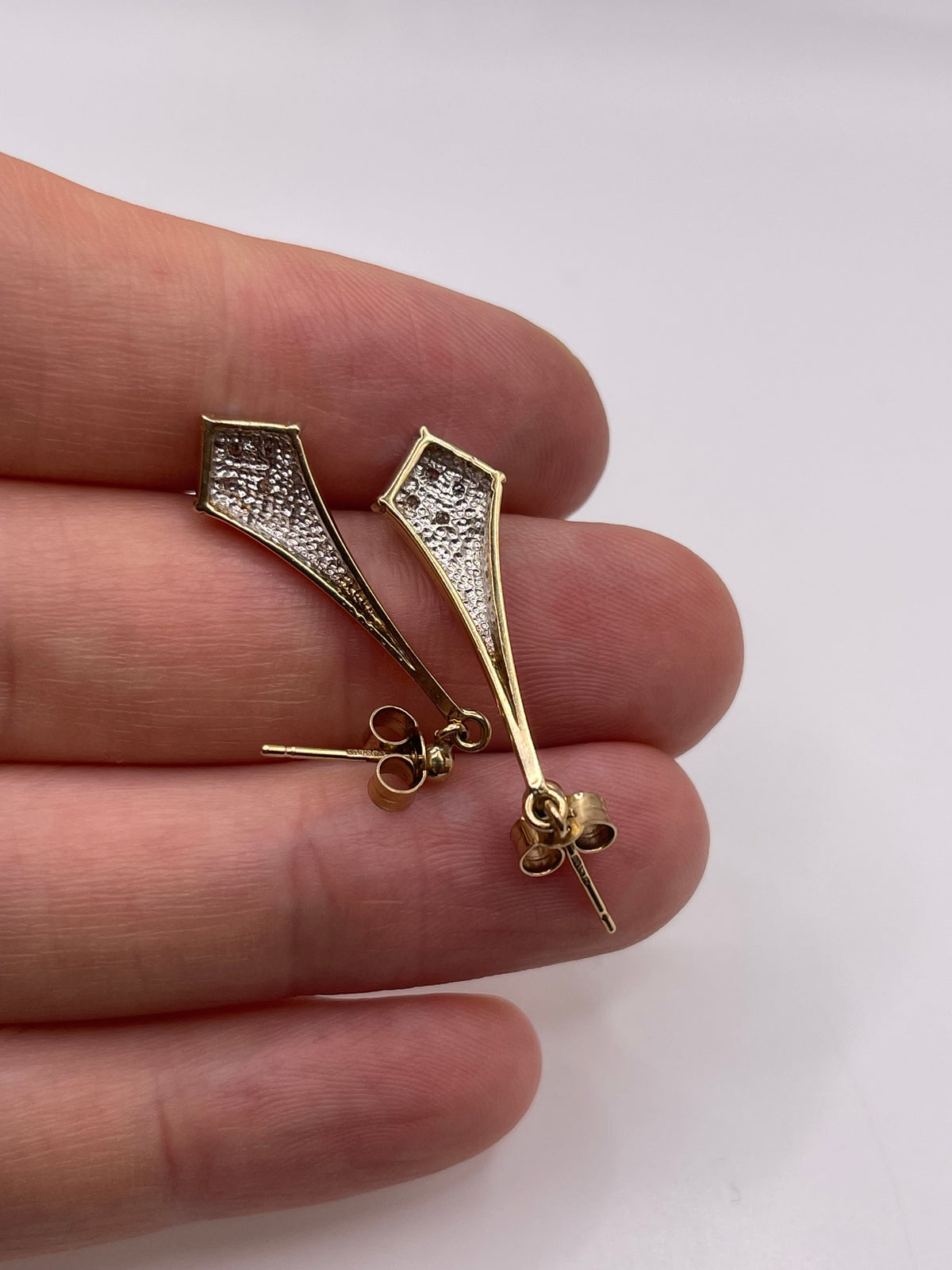 9ct gold diamond earrings