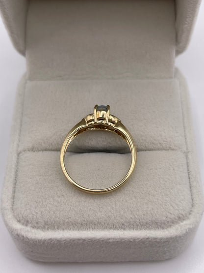 9ct gold opal and zircon ring