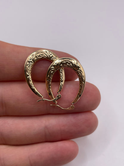 9ct gold creole earrings