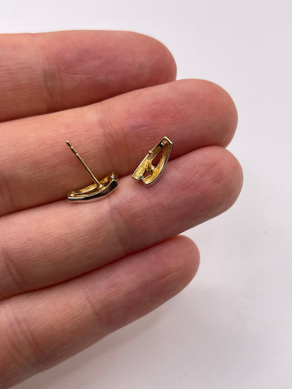 9ct two tone gold diamond earrings