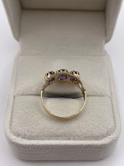 9ct gold amethyst ring