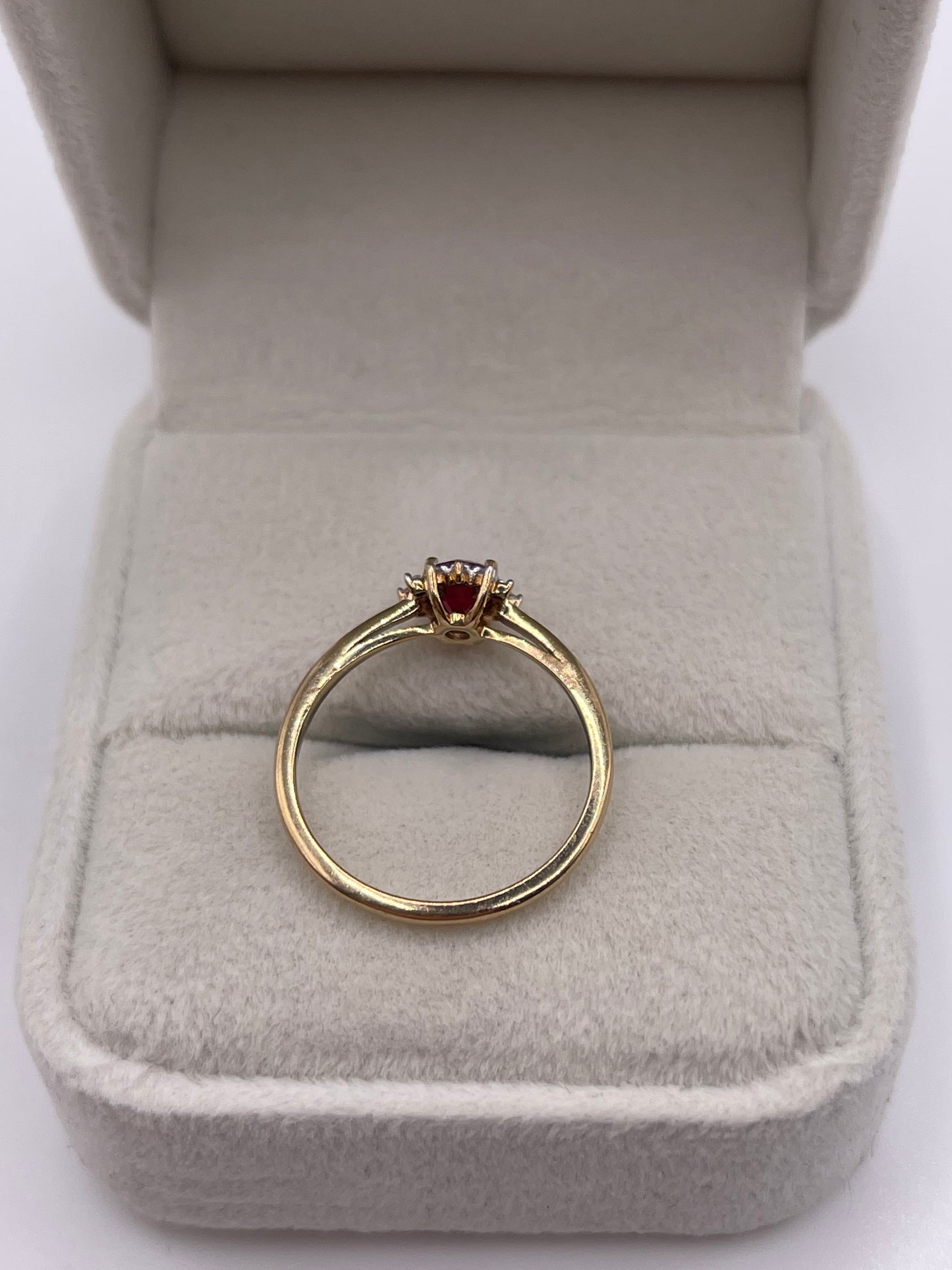 9ct gold ruby and diamond ring
