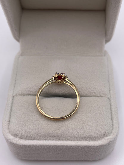 9ct gold ruby and diamond ring