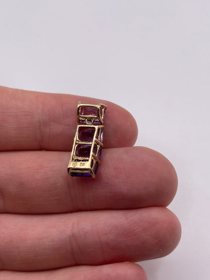 9ct gold amethyst pendant