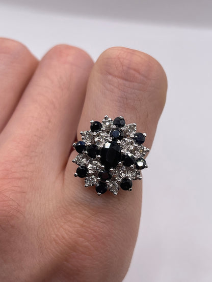 9ct gold sapphire and diamond ring
