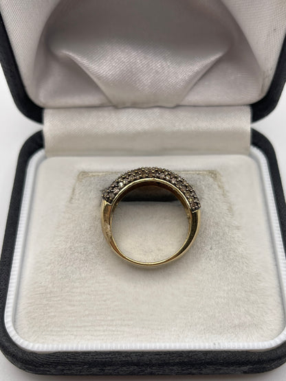 9ct gold diamond cluster ring