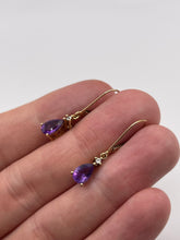 Load image into Gallery viewer, 9ct gold amethyst earrings
