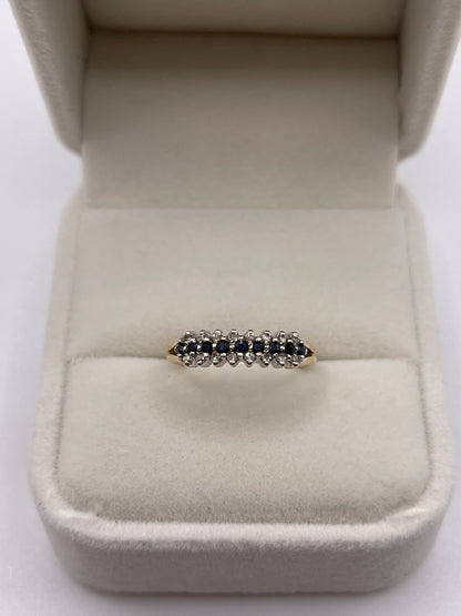 9ct gold sapphire and diamond ring