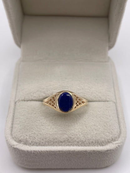 9ct gold lapis lazuli signet ring