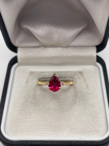 18ct gold tourmaline and diamond ring