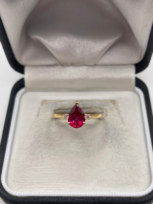 18ct gold tourmaline and diamond ring