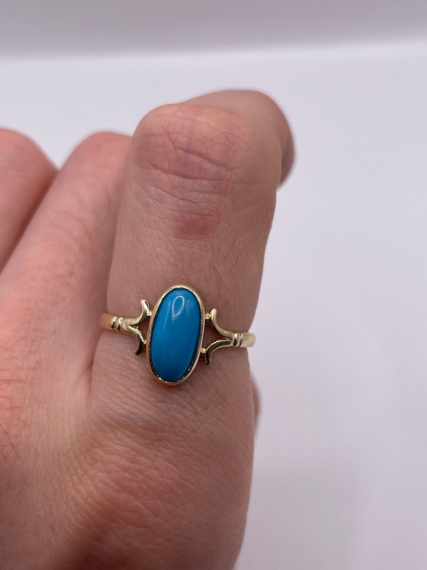 9ct gold turquoise ring