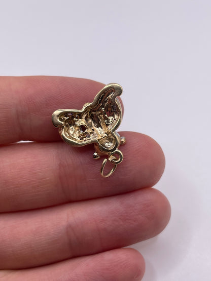 9ct gold cz bear pendant