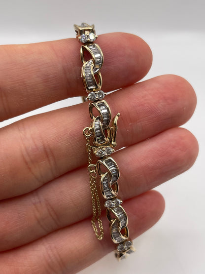 9ct gold 4ct diamond bracelet