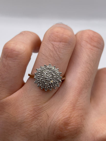 9ct gold 1ct diamond cluster ring