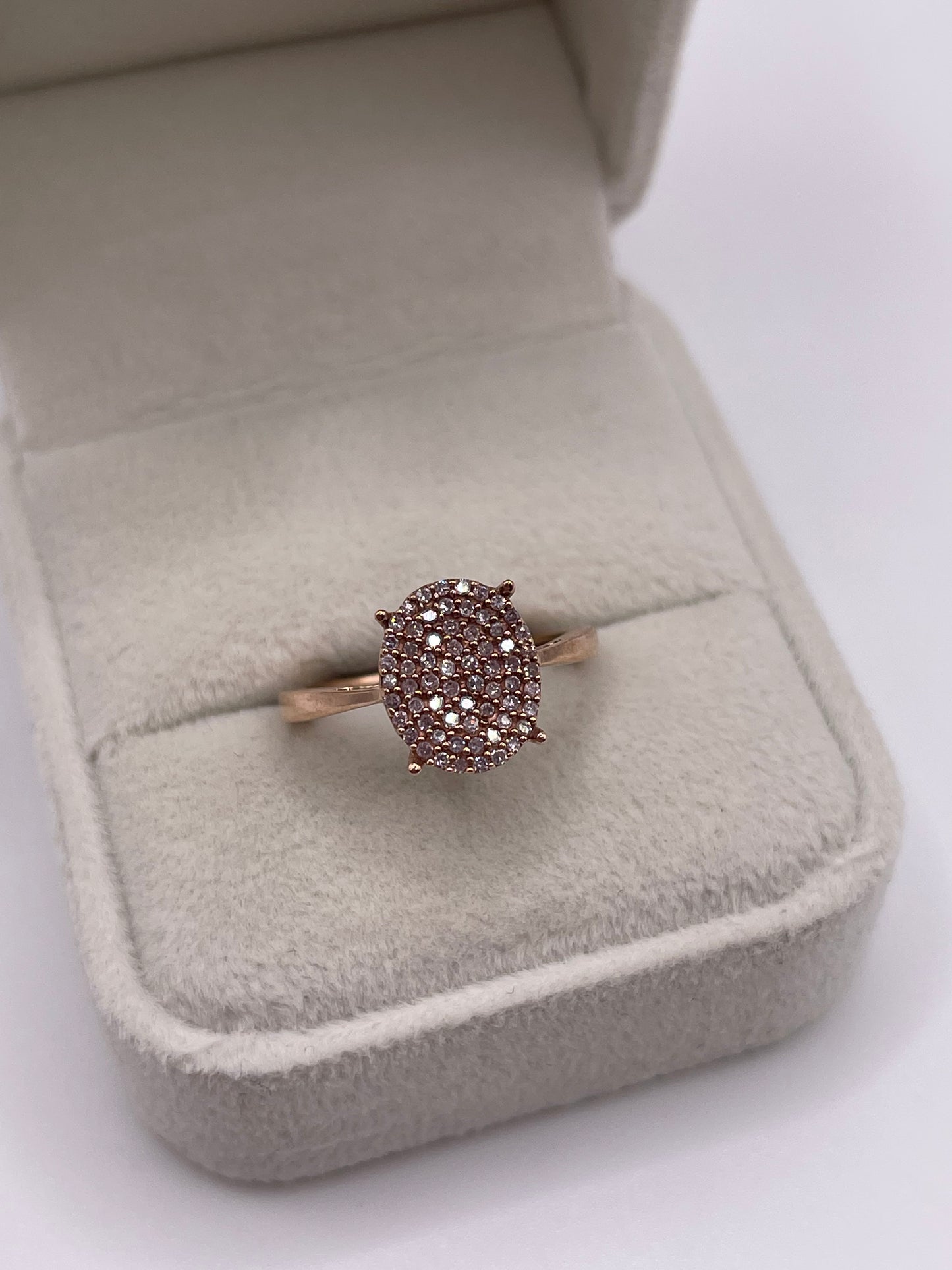 9ct rose gold diamond cluster ring