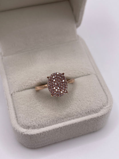 9ct rose gold diamond cluster ring