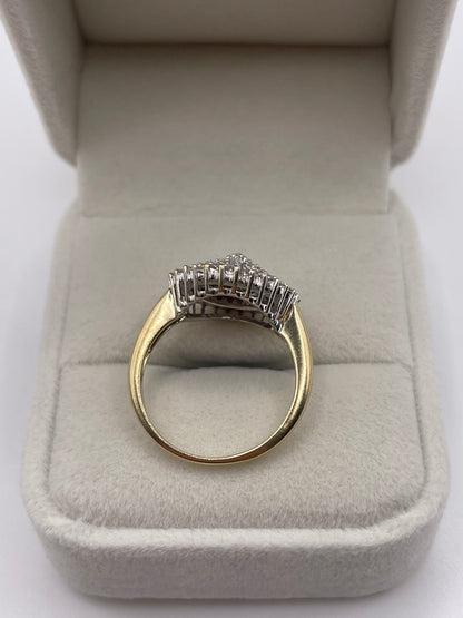 9ct gold diamond cluster ring