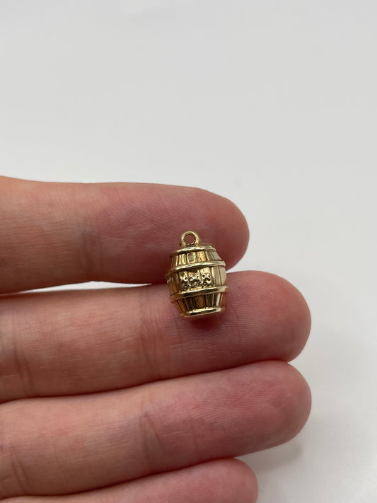9ct gold barrel charm