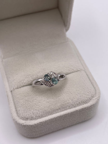 9ct white gold alexandrite and diamond ring
