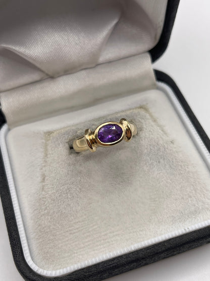 9ct gold amethyst ring