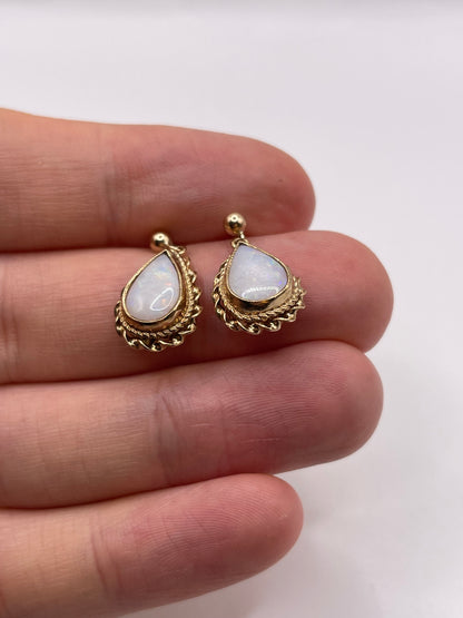 9ct gold opal earrings