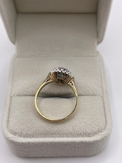 9ct gold topaz and diamond ring