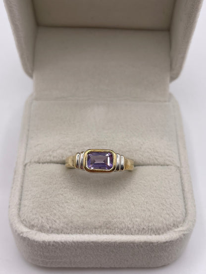 9ct gold amethyst ring