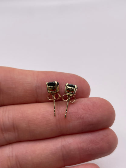 9ct gold diopside earrings