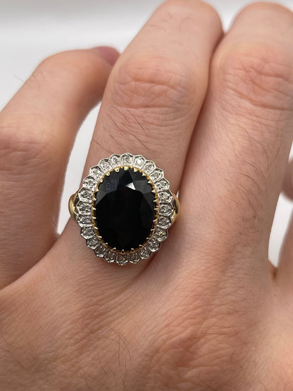 9ct gold sapphire and diamond ring