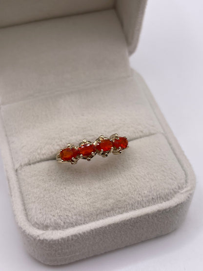 9ct gold fire opal ring