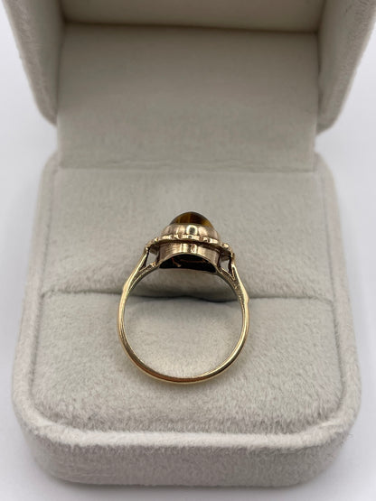 9ct gold tigers eye ring