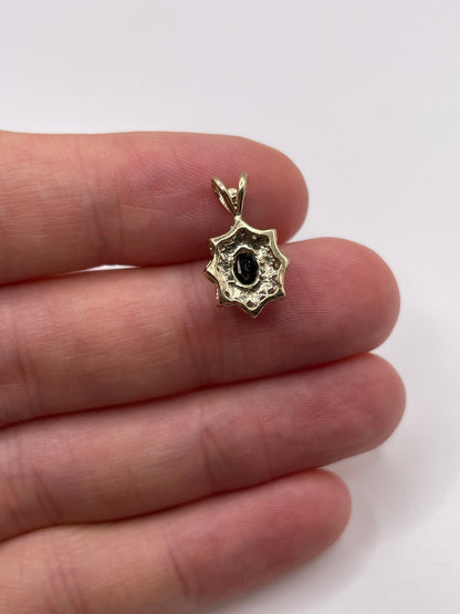 9ct gold sapphire and diamond pendant