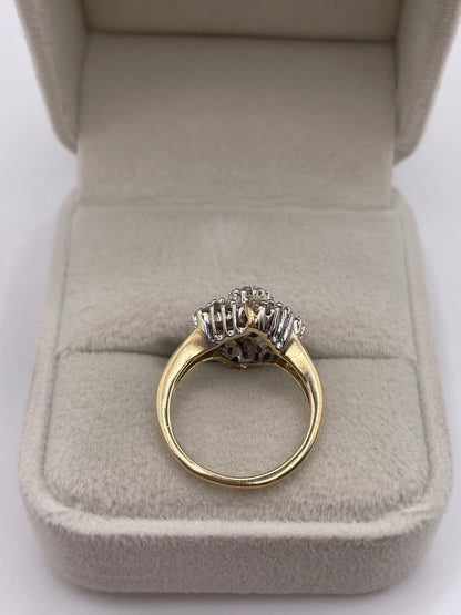 9ct gold diamond cluster ring
