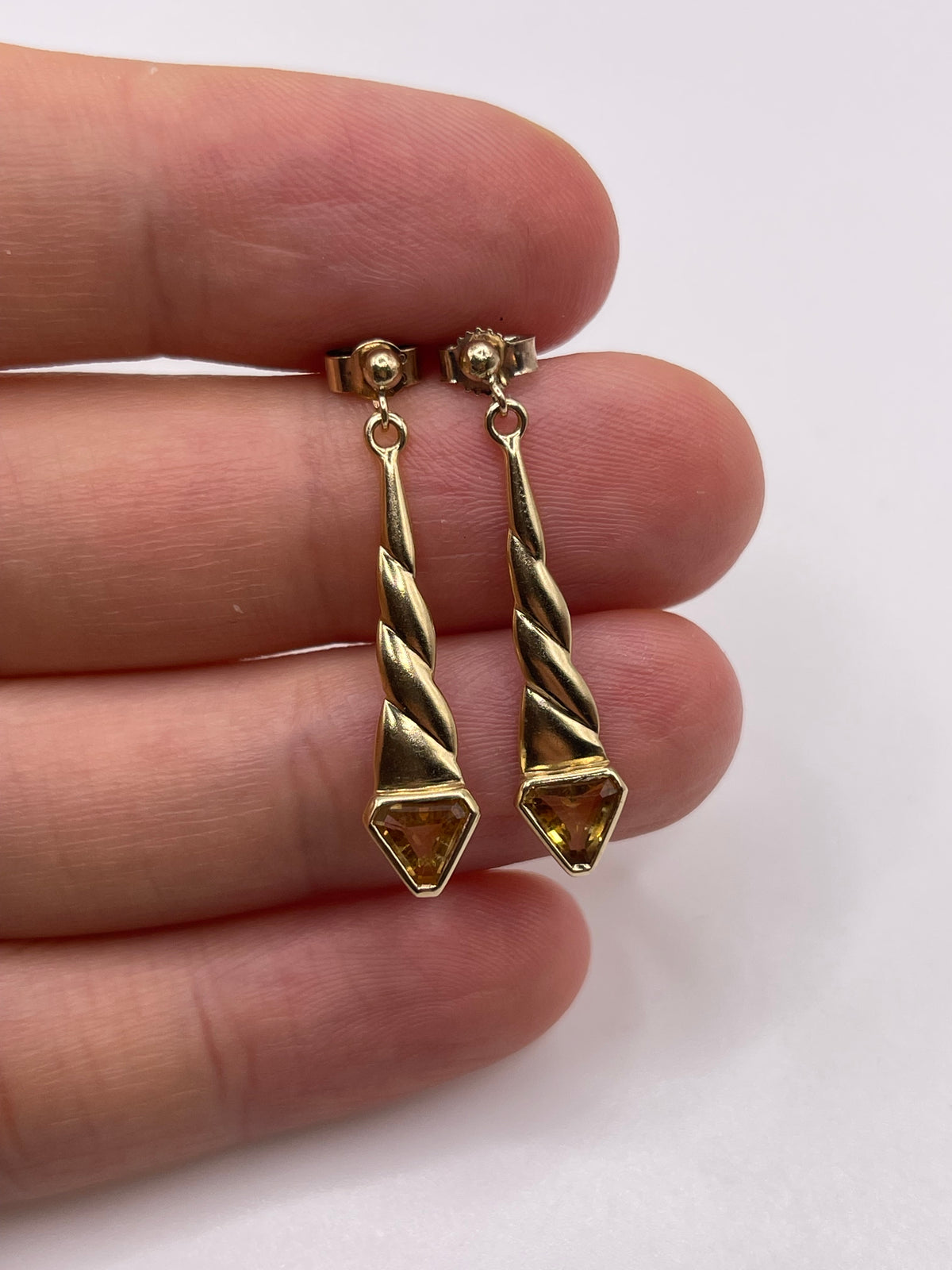 9ct gold citrine earrings