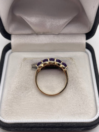 9ct gold amethyst and diamond ring