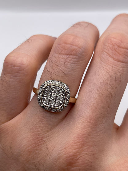 9ct gold diamond cluster ring
