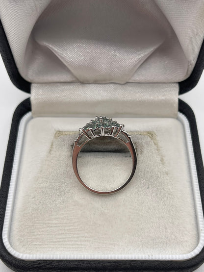 9ct white gold alexandrite and zircon ring