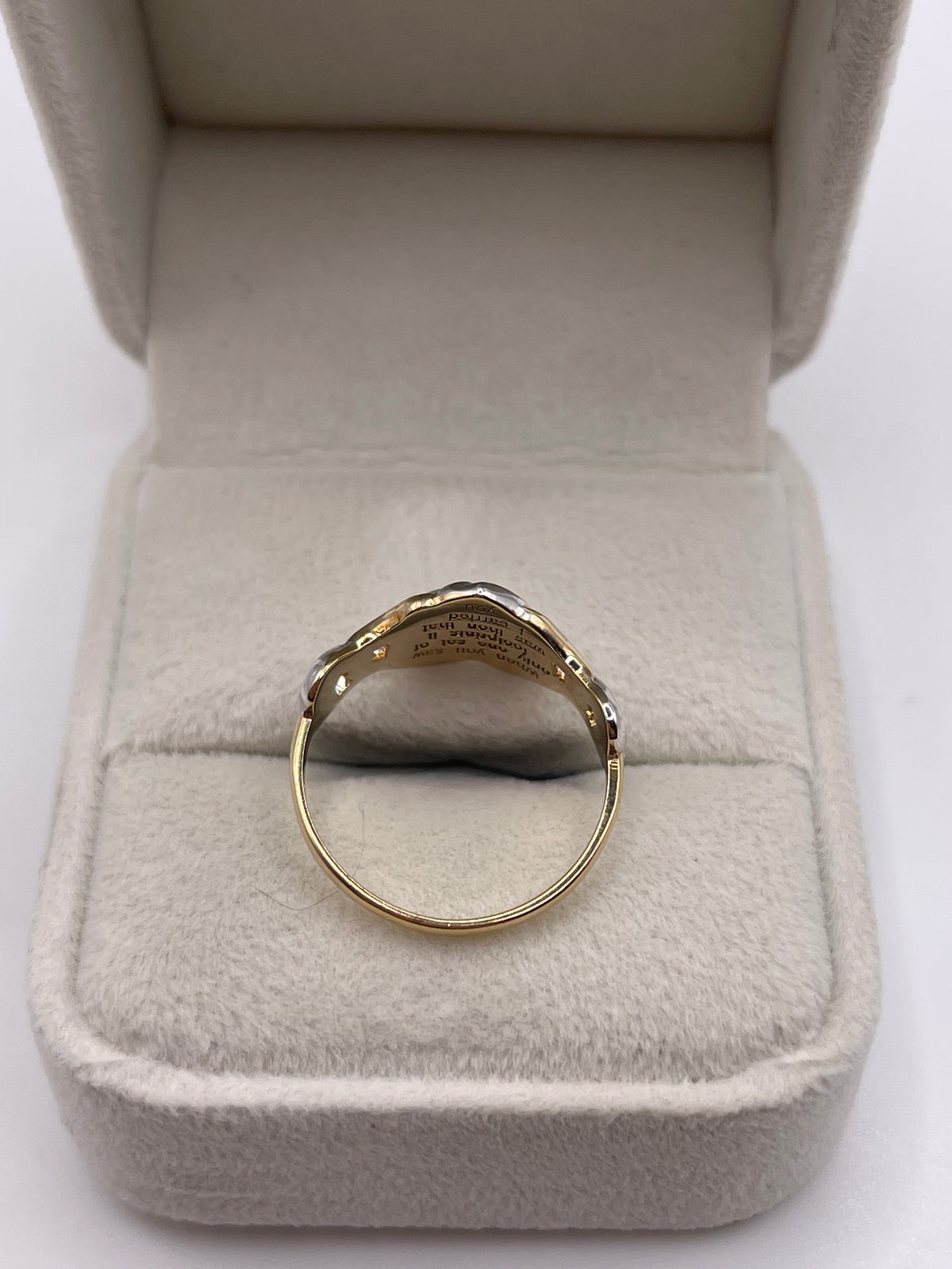 9ct gold diamond footprint ring