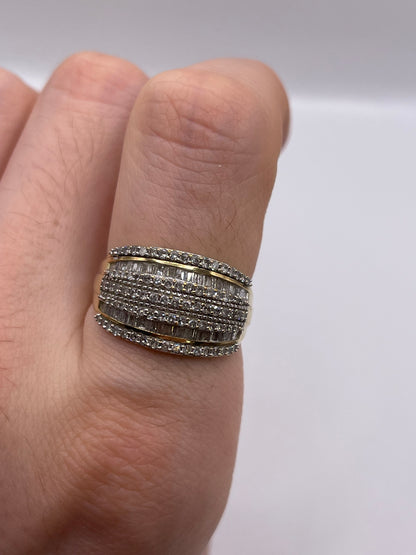 9ct gold diamond cluster ring