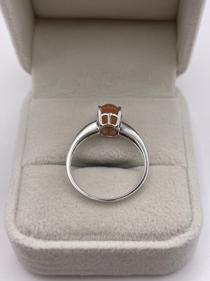 9ct white gold peach moonstone ring