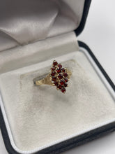 Load image into Gallery viewer, 9ct gold garnet cluster ring
