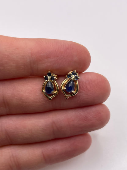 9ct gold sapphire earrings