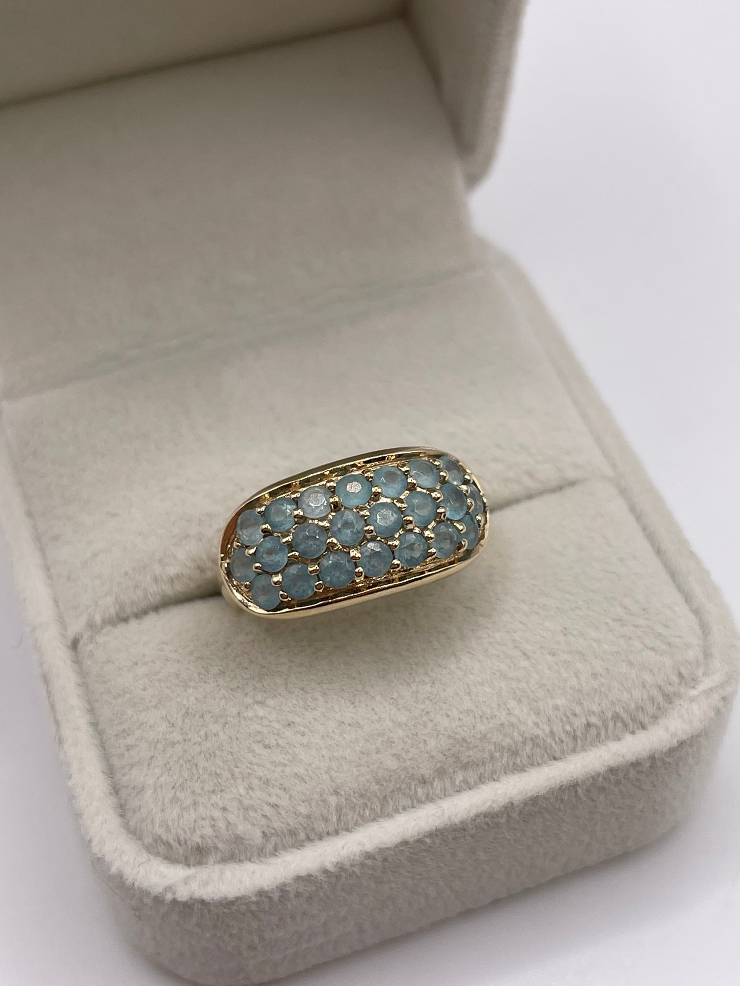 9ct gold quartz cluster ring