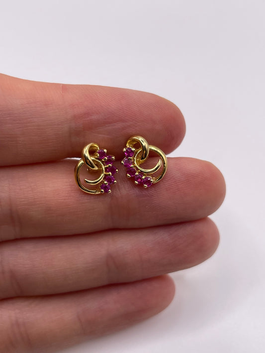 9ct gold ruby earrings