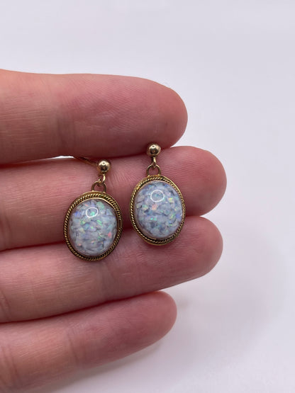 9ct gold opal earrings
