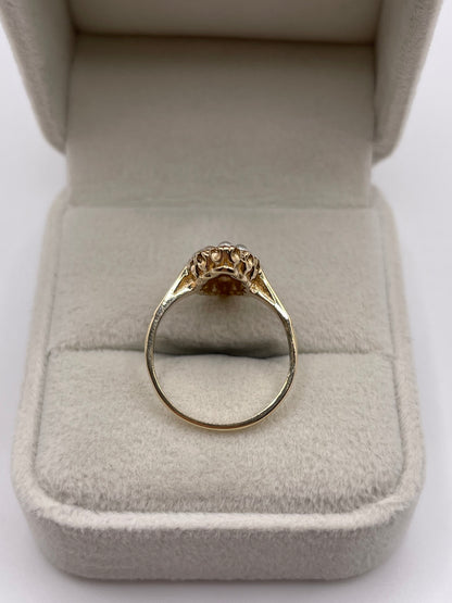 9ct gold pearl navette ring