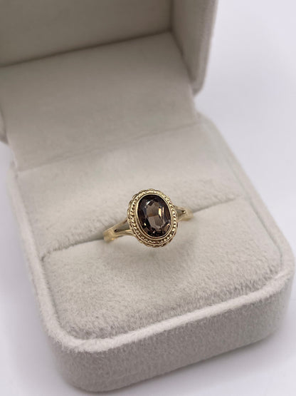 9ct gold Smokey quartz ring