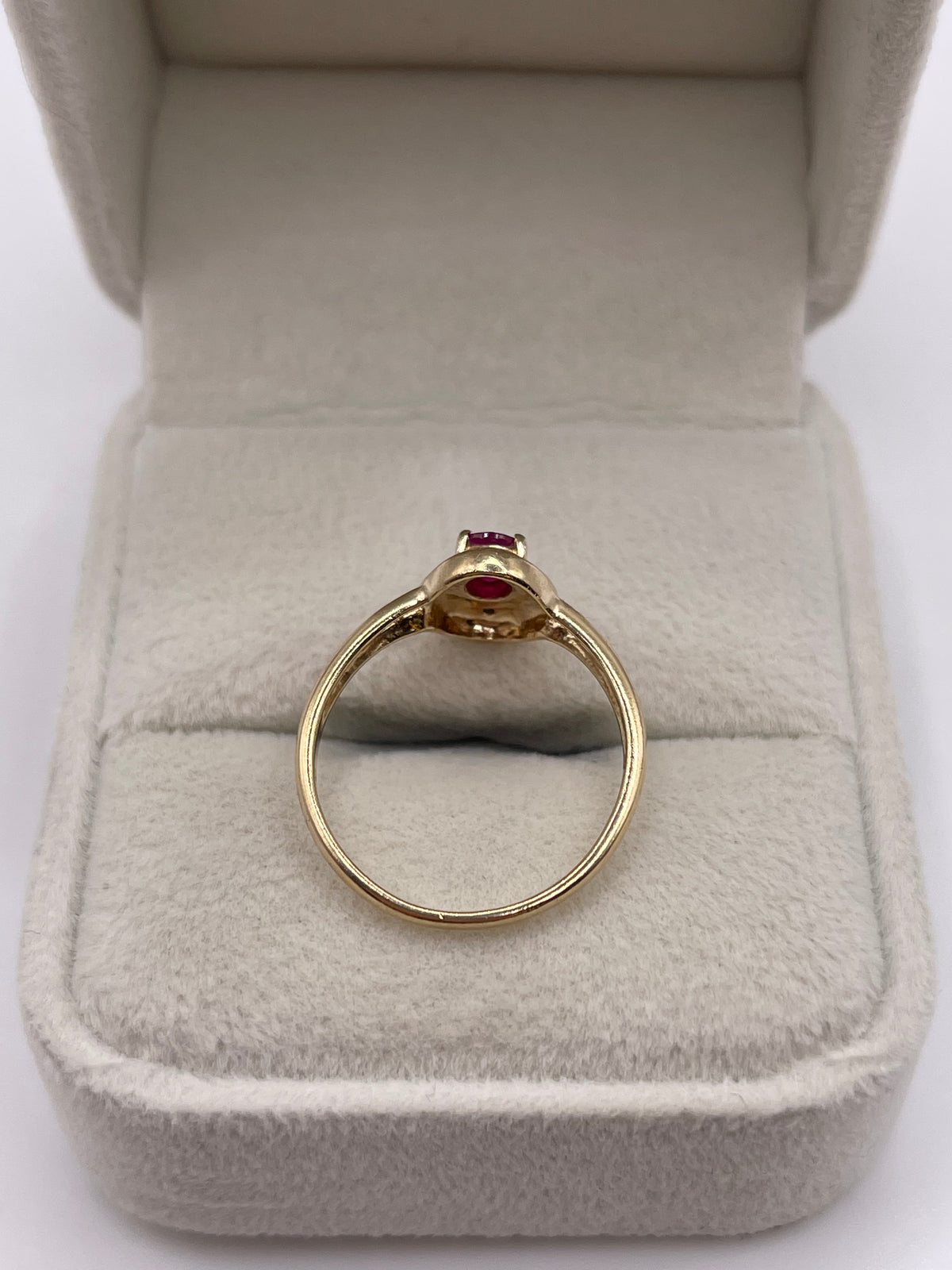 9ct gold ruby and diamond ring