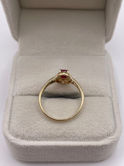 9ct gold ruby and diamond ring